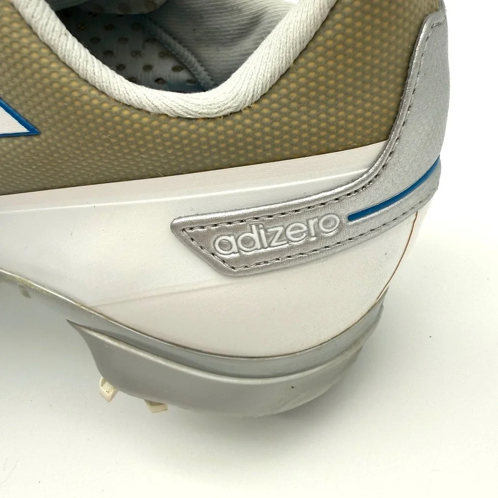 Adidas Adizero Golf Shoes Men's 9.5 White Blue Q46801 Spiked Golf Cleats